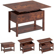 Tavolino da salotto allungabile a scomparsa ¨C zephmum ¨C 100x45x50,5cm marrone rustico