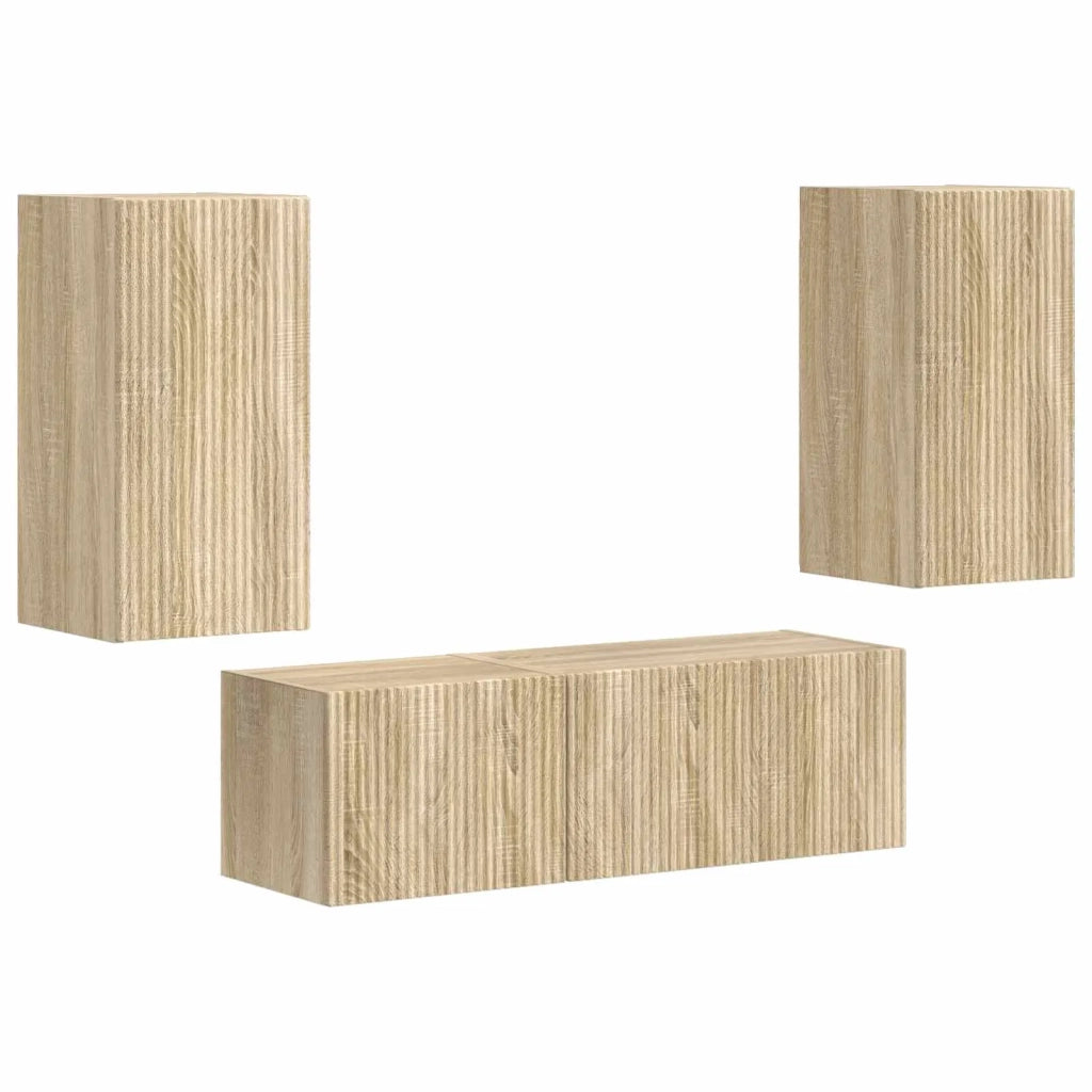 Set di Mobiletto da TV a Parete 4 pcs Rovere Sonoma 3408909