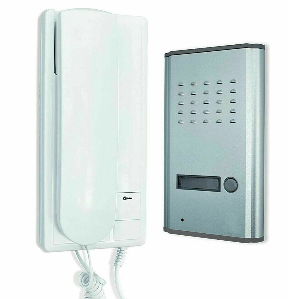 KIT CITOFONO MONOFAMILIARE CORNETTA 2 FILI APRIPORTA CANCELLO DA INTERNO ESTERNO