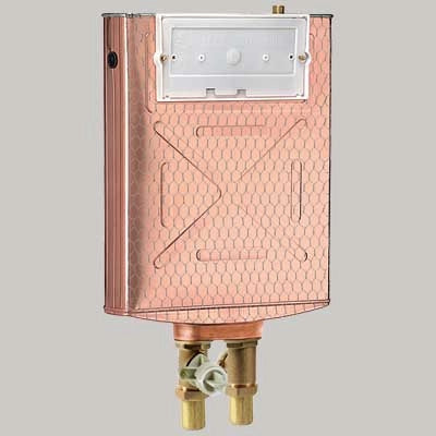 CASSETTA INCASSO RAME WC DOPPIO PULSANTE  10 LT PLACCA DI COPERTURA BIANCA     PUCCI