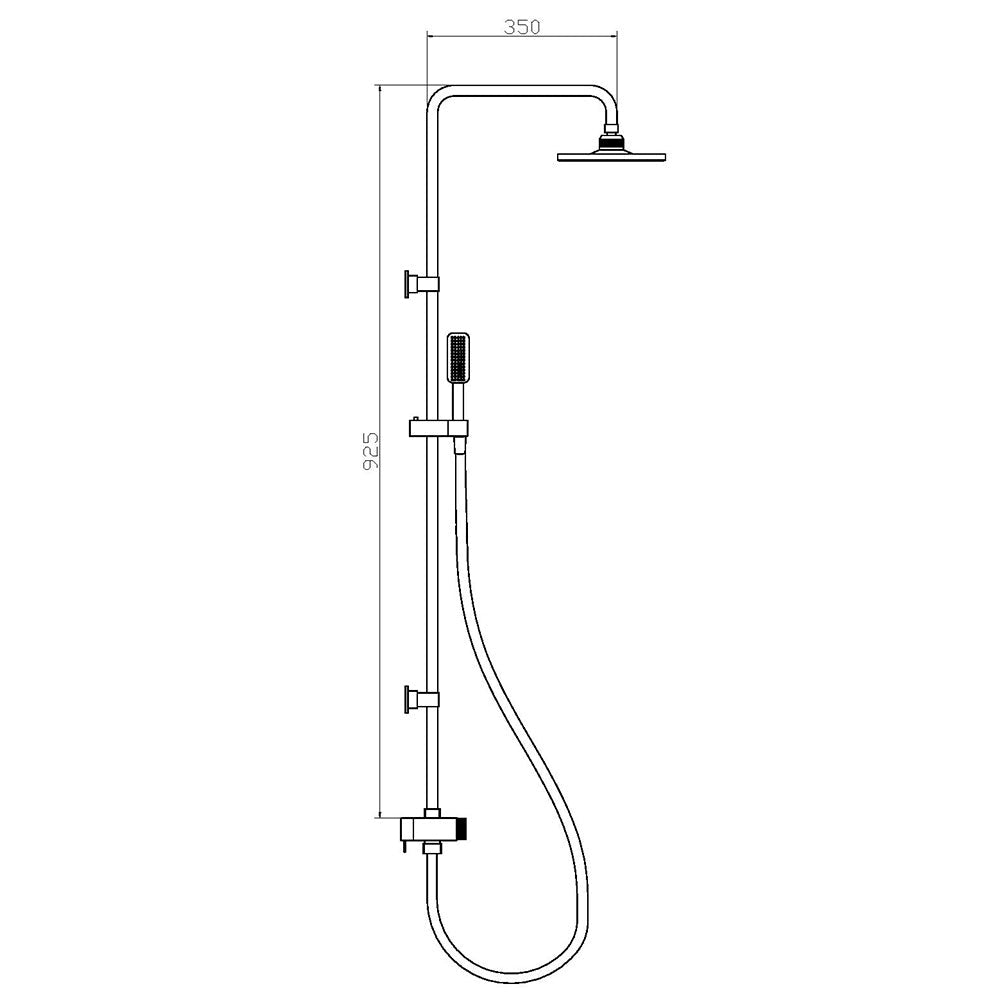 Colonna Doccia a Ponte Soffione 19x25cm Doccetta Acciaio Cromato