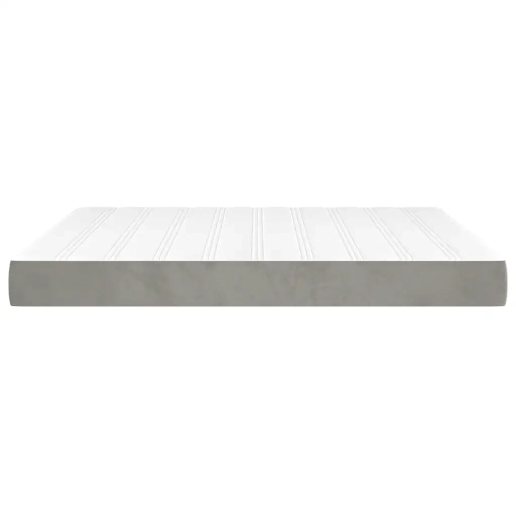 Materasso a Molle Insacchettate Rigidità Media Grigio Chiaro 160x220x20 cm in Velluto 4016624