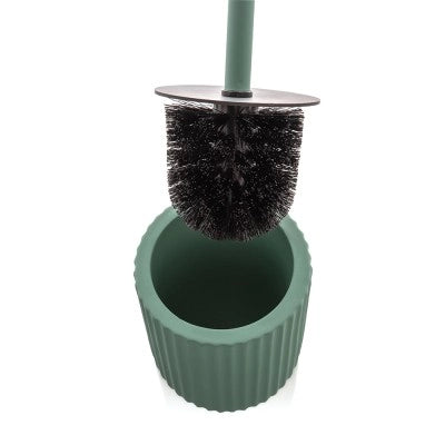 Scopino wc verde in ceramica soft touch con setole nere Spring