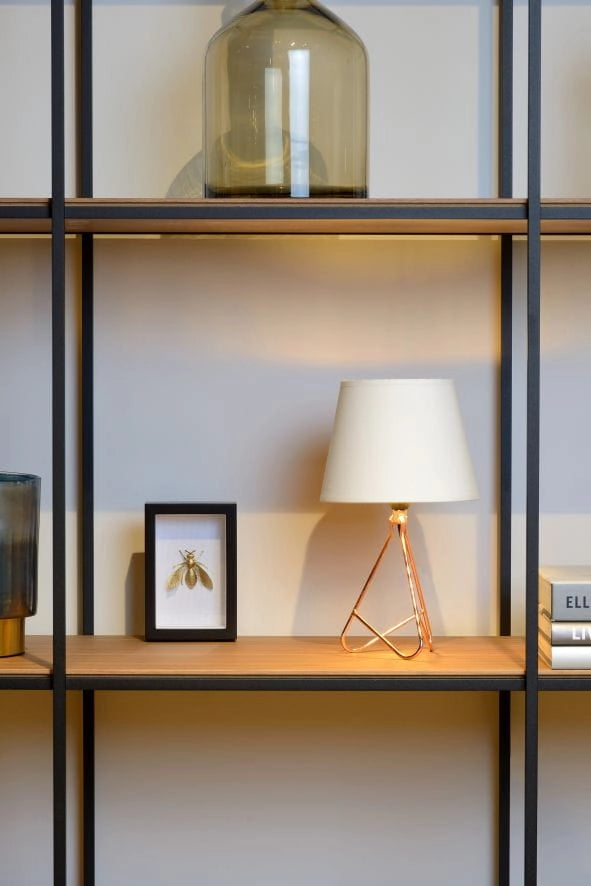Lampada da tavolo Lucide Gitta rame/bianco E14 30cm