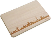 Plank da Colazione Skyline Monaco | Plank da Colazione in Quercia | Plank da Taglio in Legno | Regalo Inciso | Baviera | Plank da Colazione (Dimensioni Standard S (22x14x1cm), 1. Senza Incisione Personalizzata)