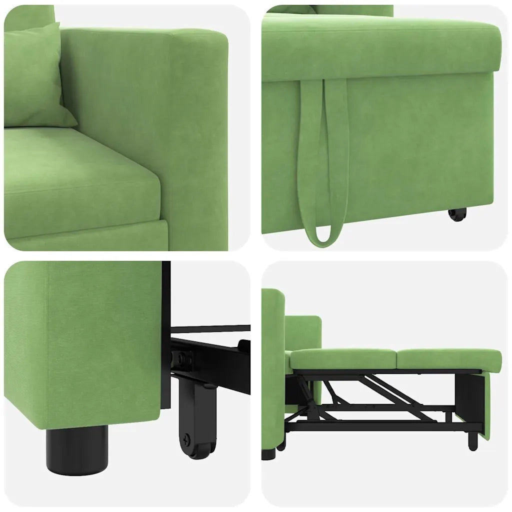 Divano letto estraibile singolo-Sofa Letto-Daybed Verde chiaro 90 x 165 x 87 cm