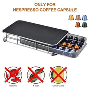Contenitore Cassetto Porta Capsule Caffè Metallo Estraibile Silver 40 Cialde