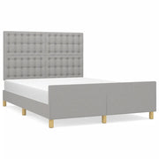 Letto matrimoniale | Letto per adulti | Giroletto senza Materasso Grigio Chiaro 140x190 cm Tessuto