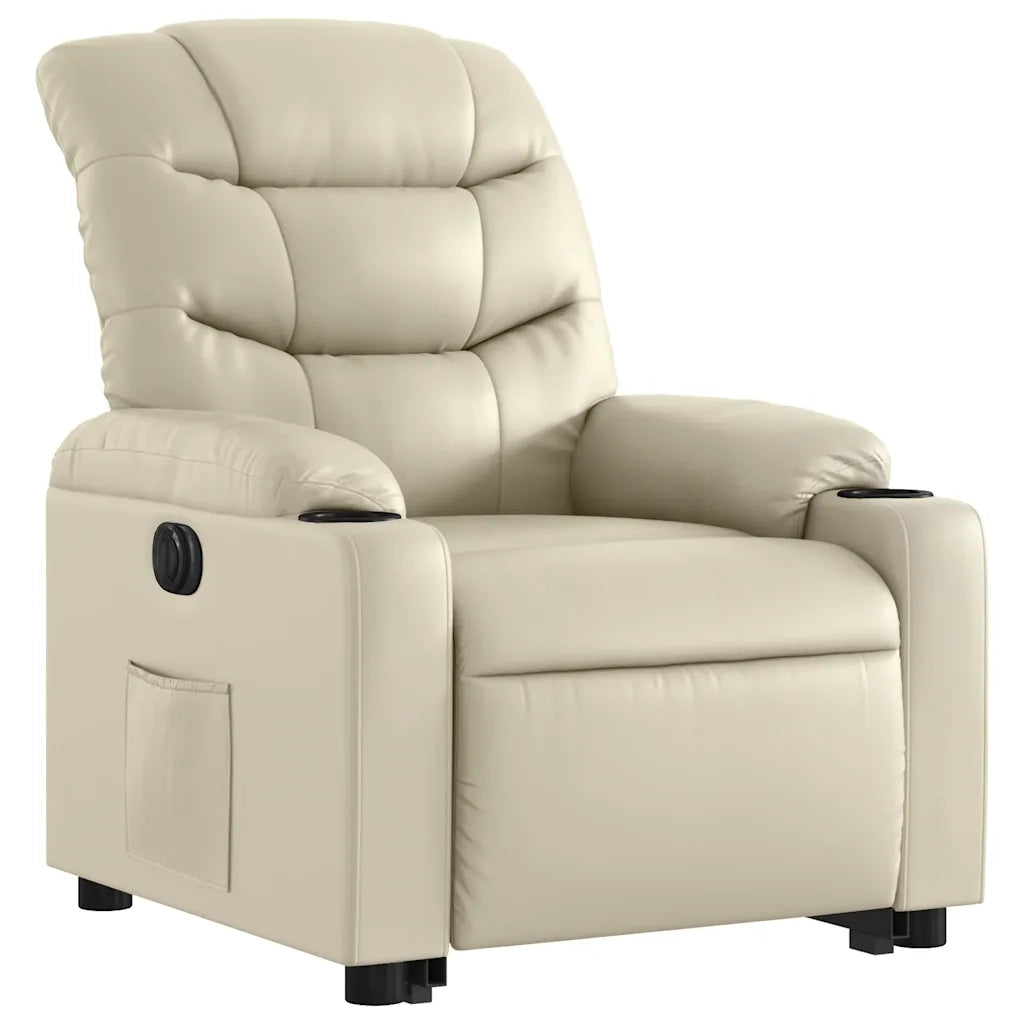 Poltrona Alzapersona Reclinabile Crema in Similpelle 3206614