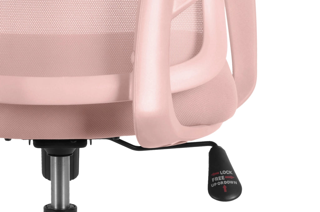 Sedia studio Hispanohogar altezza regolabile in tessuto rosa