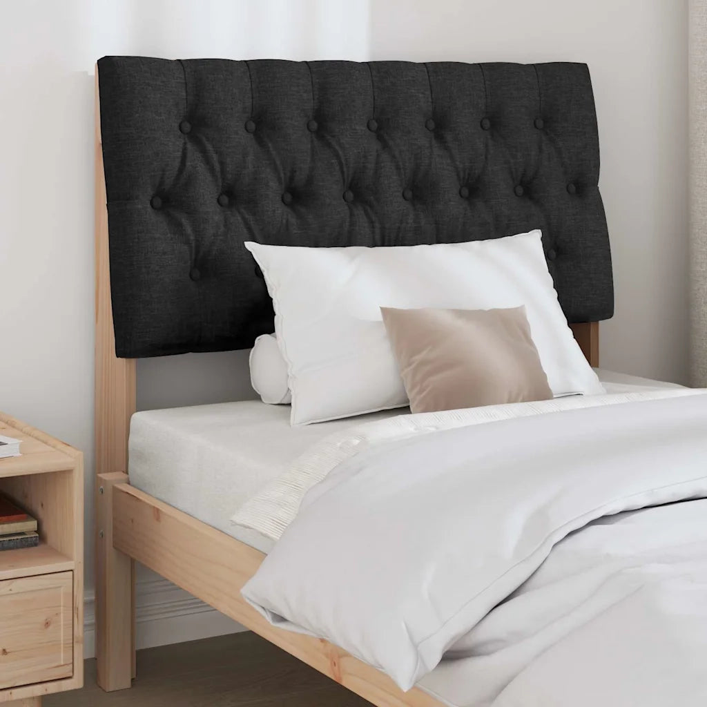 Testiera imbottita-Testiera con Cuscini-Testata Nero 90 cm Pino massello 511514