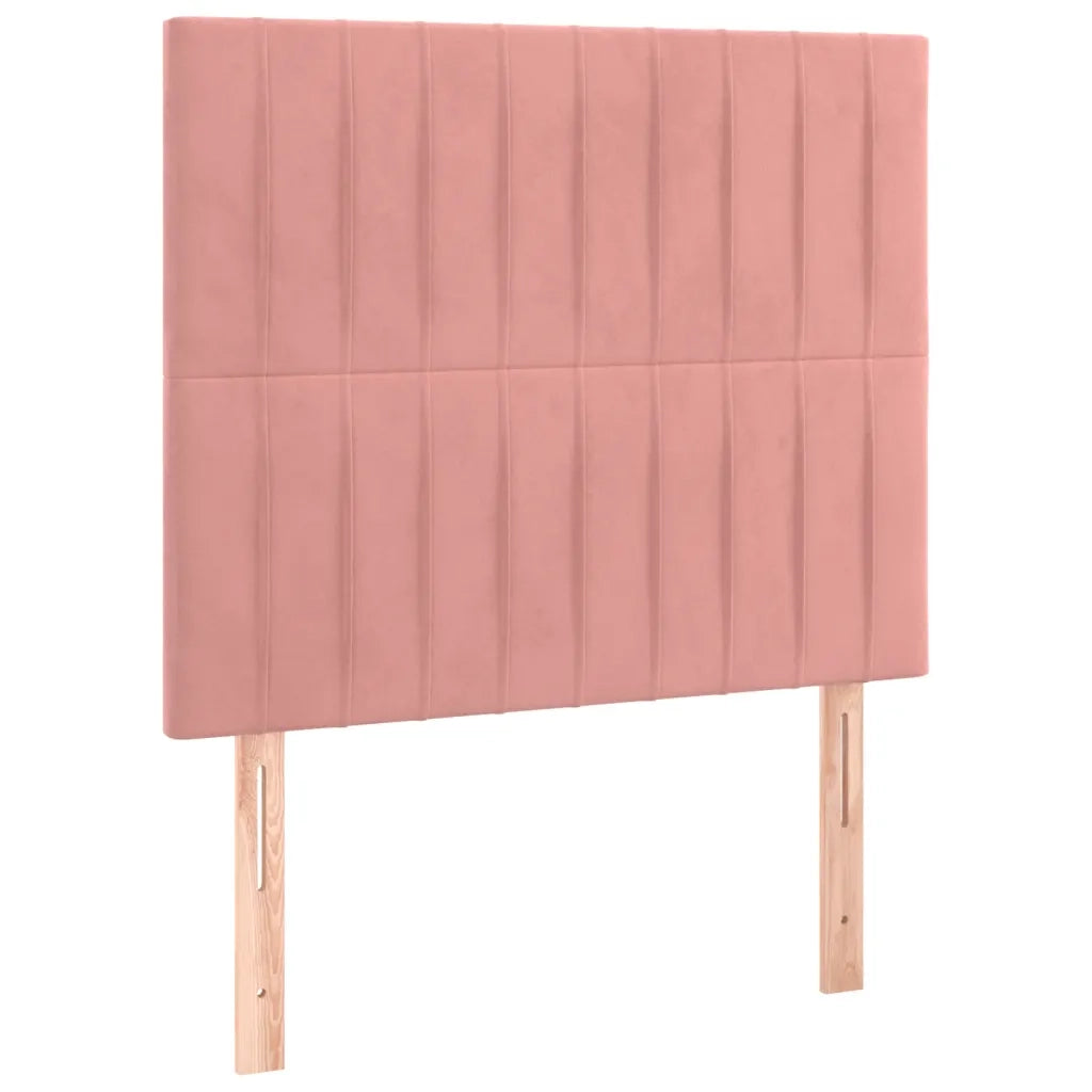 Letto a Molle con Materasso e LED-Struttura Letto con Materasso Rosa 90x190 cm in Velluto 969379