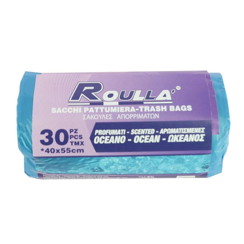 ROULLA SACCHI PATTUMIERA PROFUMATI OCEANO CON MANIGLIA SHOPPER 30PZ 40X55 CM