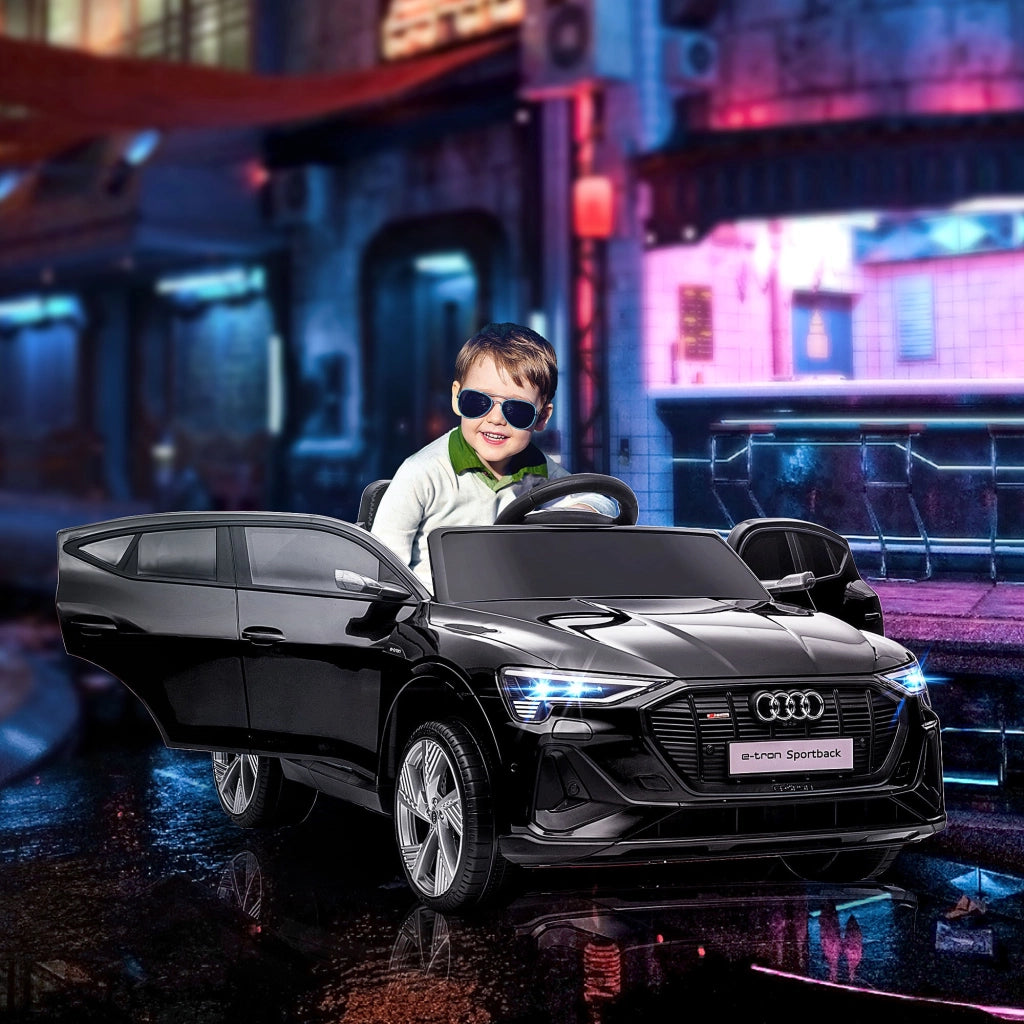 EasyComfort Macchina Elettrica per Bambini 3-5 Anni con Telecomando e cinture di sicurezza, Auto a 12V con Luci e Musica, 3-8km/h, Nero