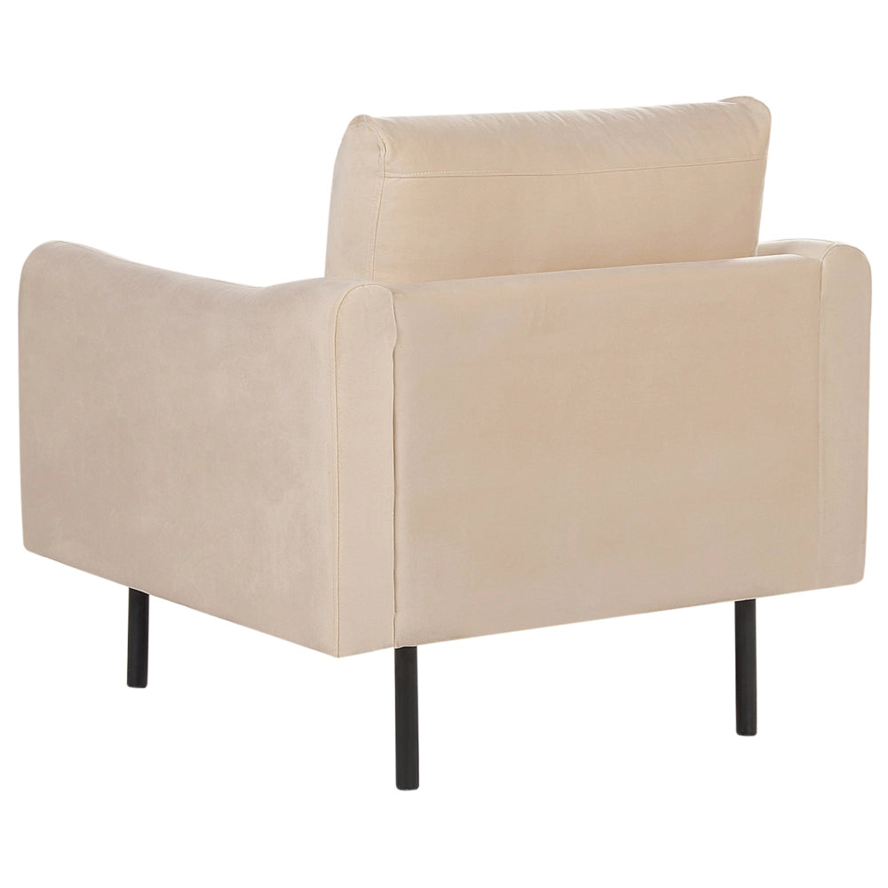 Set da soggiorno in velluto beige 5 posti Gambe Nere Stile Retrò Moderno