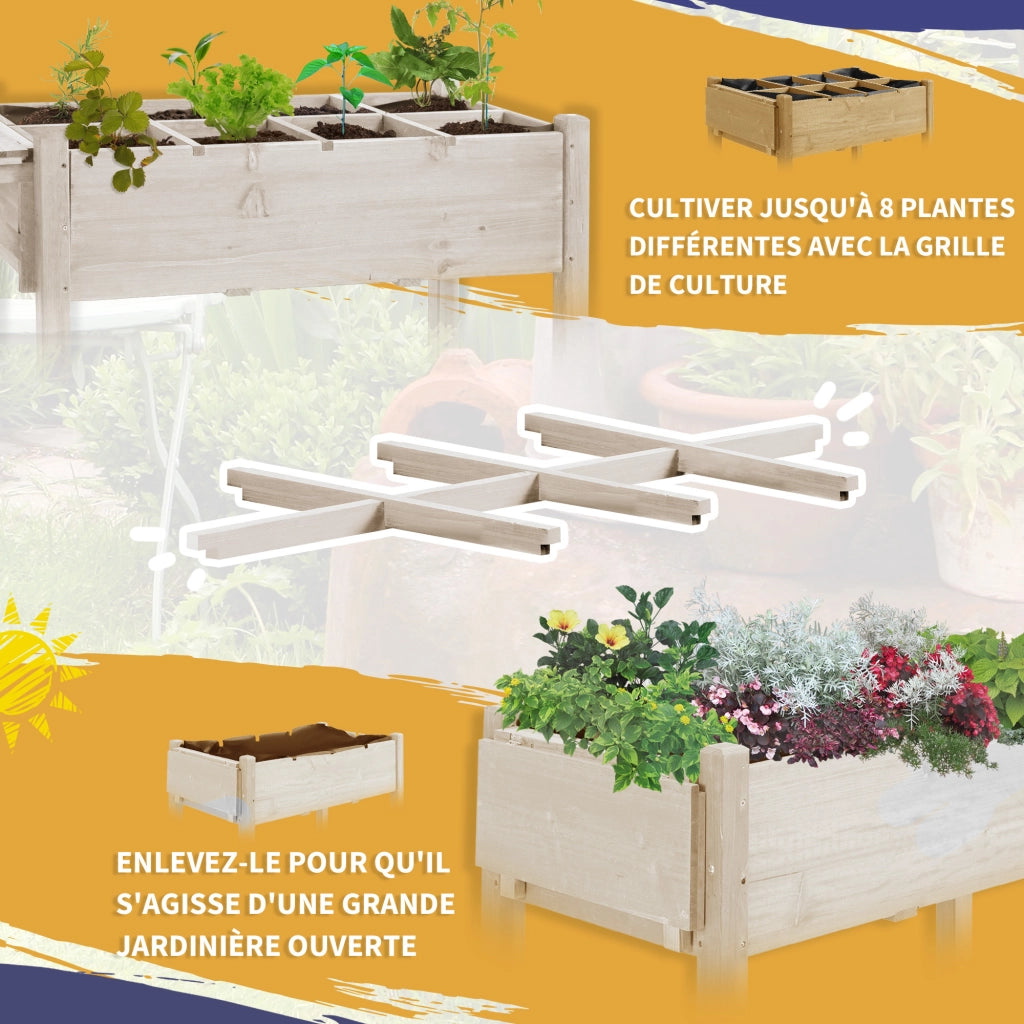 Fioriera da Giardino con Ruote ¨C zephmum ¨C Grigio, Polipropilene, 50x30x40 cm