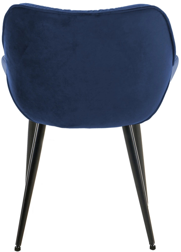 Sedia Tanna in velluto blu scuro