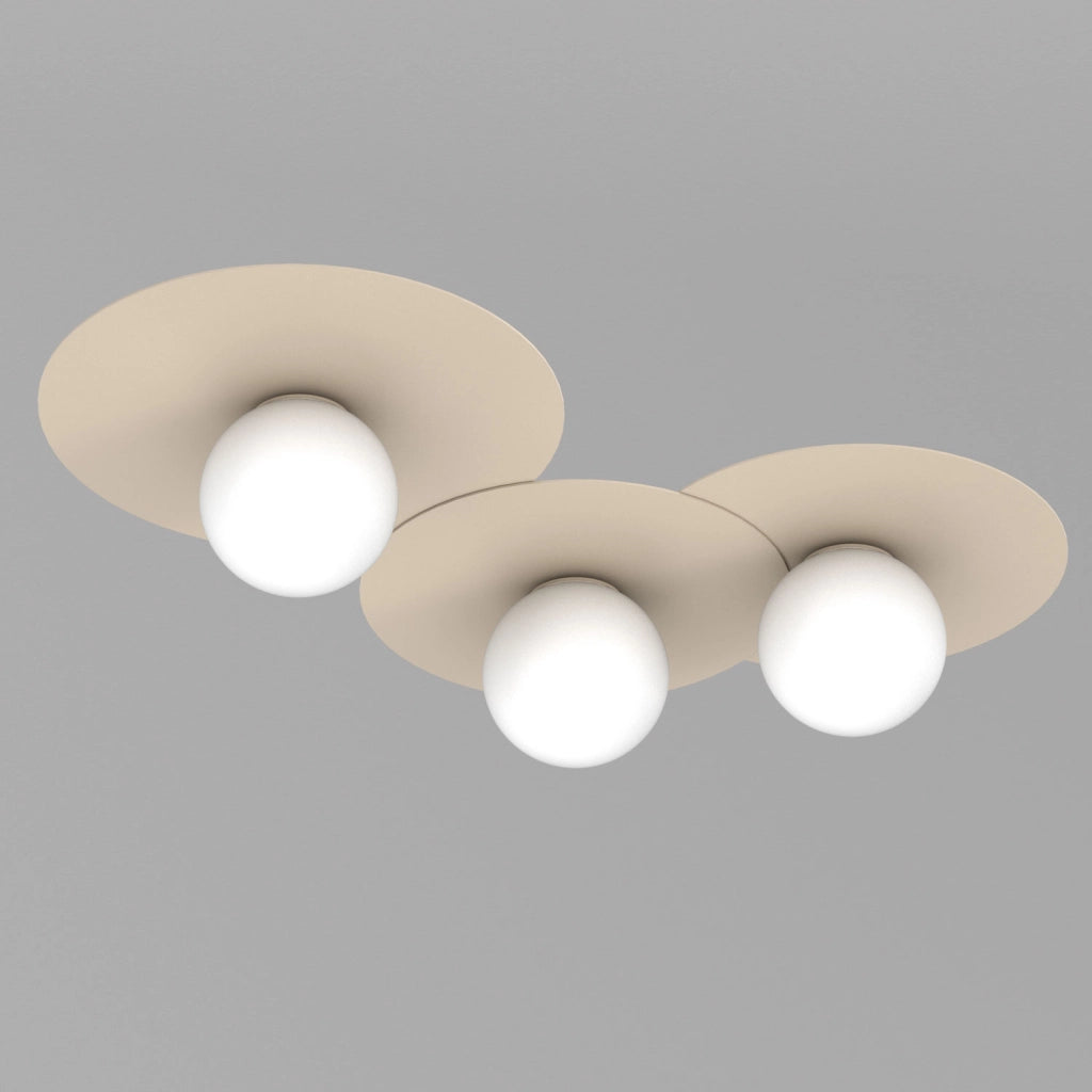 Plafoniera decorativa Flat 3 luci E27 beige bianca Luminex