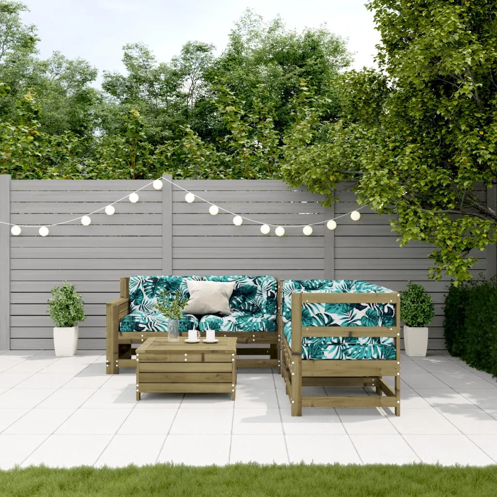 Set Divani da Giardino 5pz con Cuscini Legno Impregnato di Pinocod mxl 116301