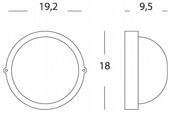Lampada Plafoniera Tonda Piccola Colore Nero per Esterno Linea Industriale Sovil