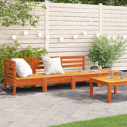 vidaXL Divano da Giardino a 4 Posti Marrone Cera Legno Massello Pino