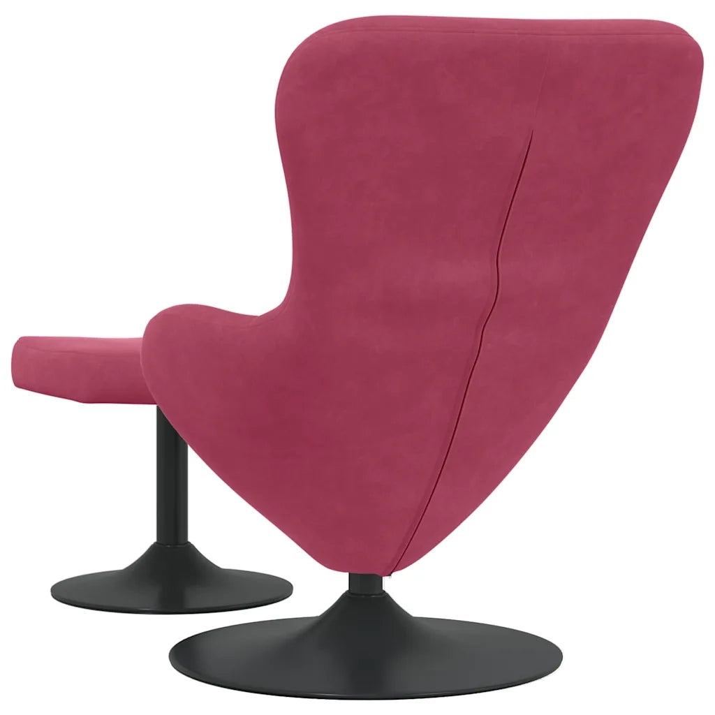 Sedia Egg con Pouf Rosso Vino Velluto 42002749