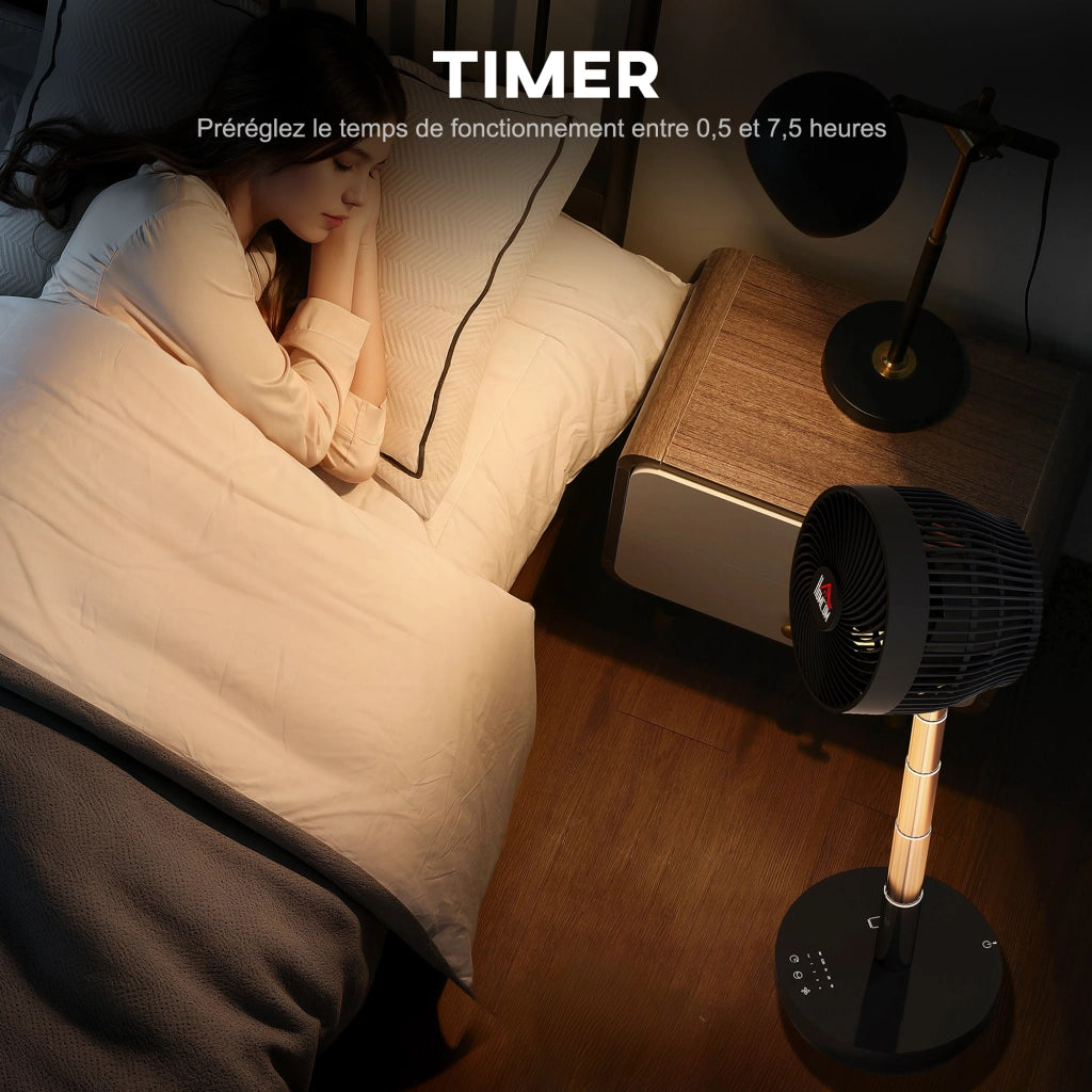 Ventilatore da scrivania con telecomando e batteria ricaricabile USB ¨C zephmum ¨C nero, regolabile in altezza e inclinazione