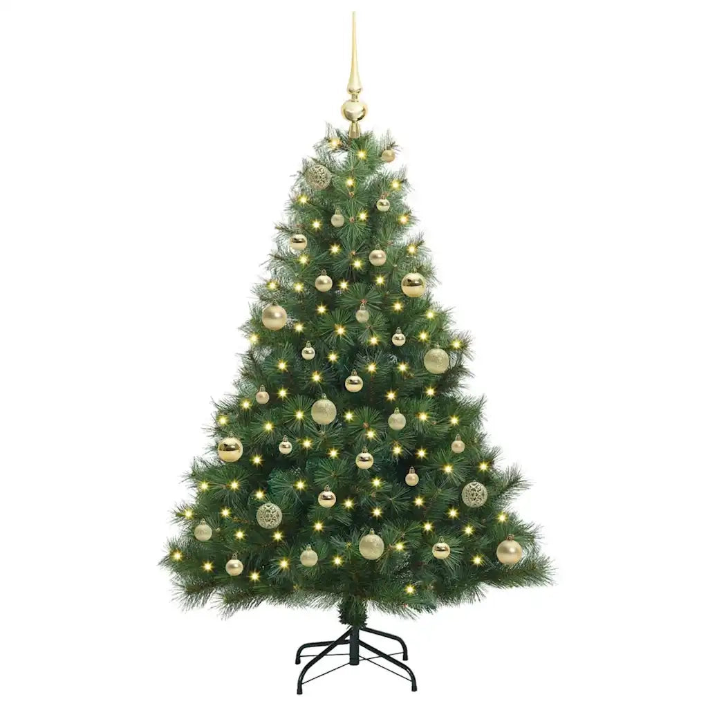 Albero di Natale | Decorazioni natalizie artificiale con 150 LED Verde 150 cm PE e PVC