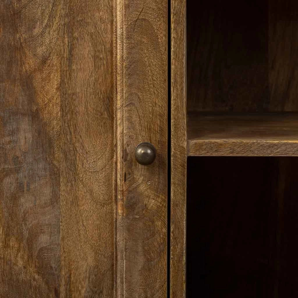 Credenza in legno invecchiato marrone 129x45x106h
