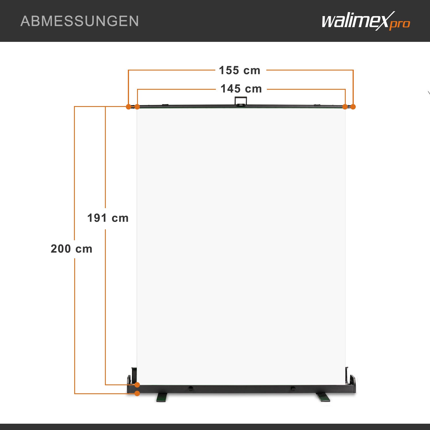 Fondale fotografico a rullo bianco 155 x 200 cm, sfondo per foto High-Key, con custodia di trasporto, Pannello per studi fotografici ingualcibile