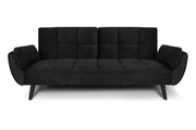 Divano letto clic clac in velluto nero piede nero - divano 3 posti - Ambra - DL-AM10VLT-PLN