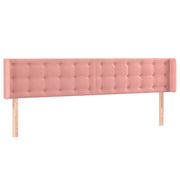 Testiera | Testata ad Orecchio Rosa 203x16x78/88 cm in Velluto