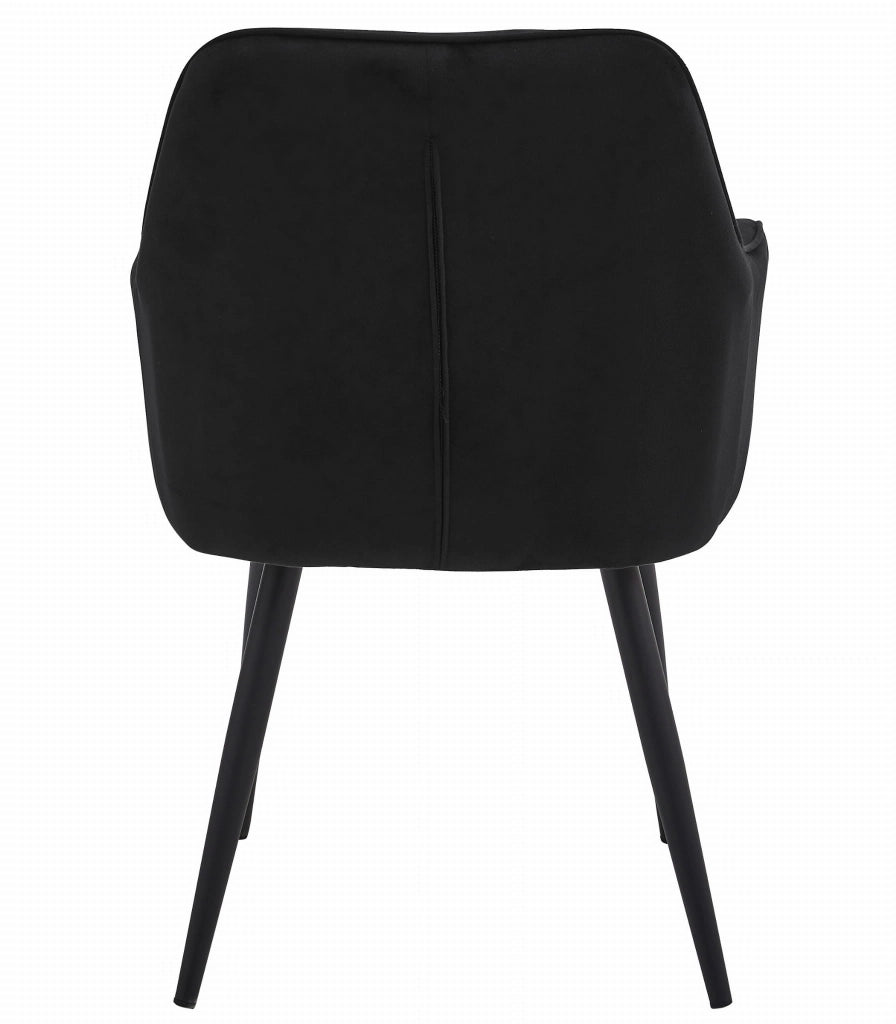 Sedia da pranzo Valora LUKK - Velluto nero con gambe nere x1