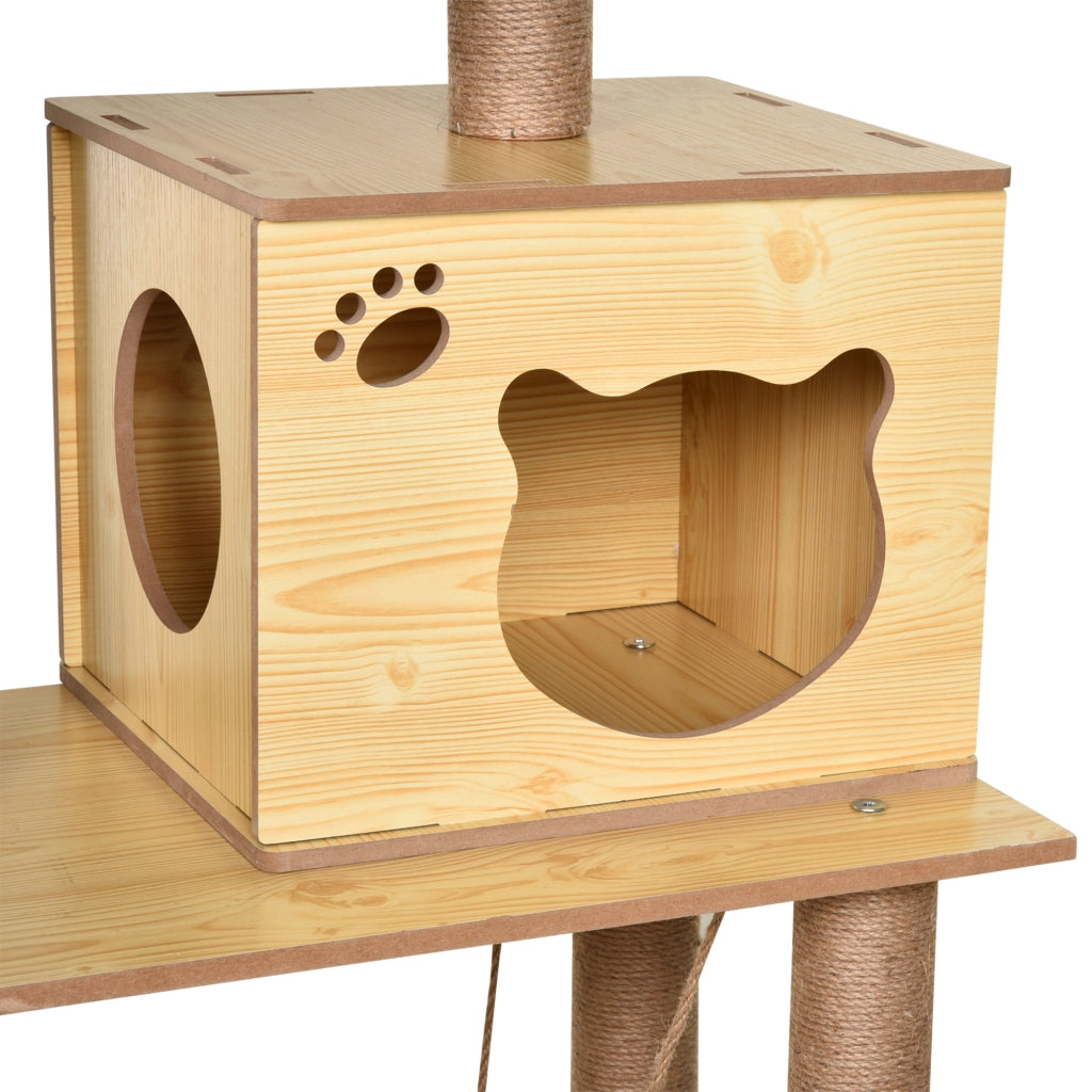 Arbre a gatti con piattaforme ¨C zephmum ¨C beige, legno, pannelli particelle
