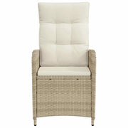 Sedia da Giardino | Sedie da Esterno reclinabile Beige e Bianco Crema