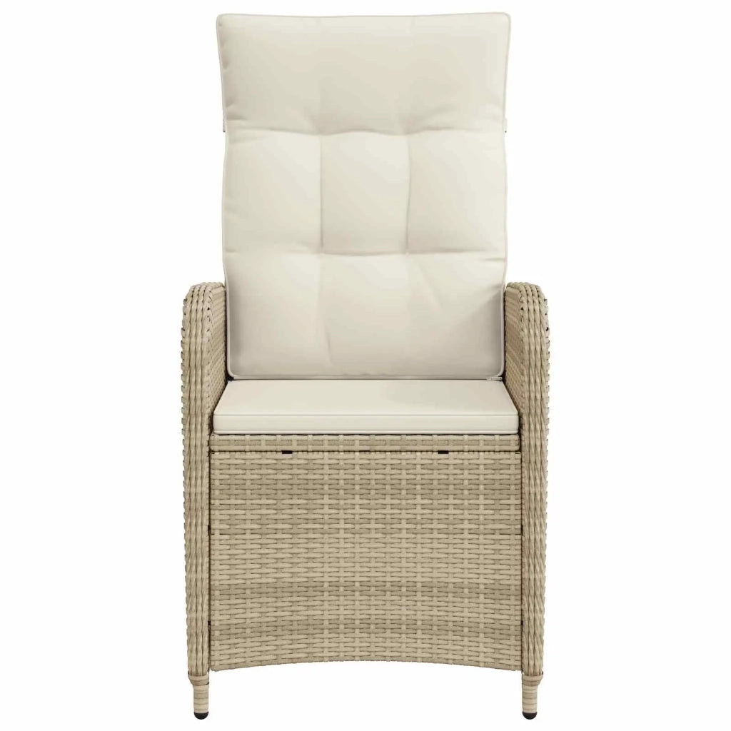 Sedia da Giardino | Sedie da Esterno reclinabile Beige e Bianco Crema