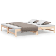 Letto matrimoniale | Letto per adulti | Dormeuse Estraibile 2x(90x190) cm Legno Massello di Pino