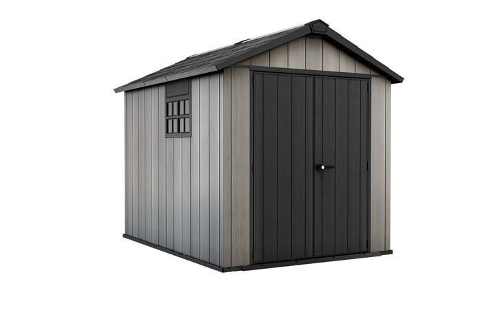Casetta da Giardino 229x287x242 cm Keter Oakland 759 Duotech Effetto Legno Spazzolato Grigio