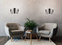 Lampada Da Parete Rustica Classica Nera APP646-2W