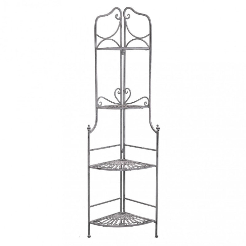 SCAFFALE CHARLOTTE 4 PIANI BIANCO OSSIDATO