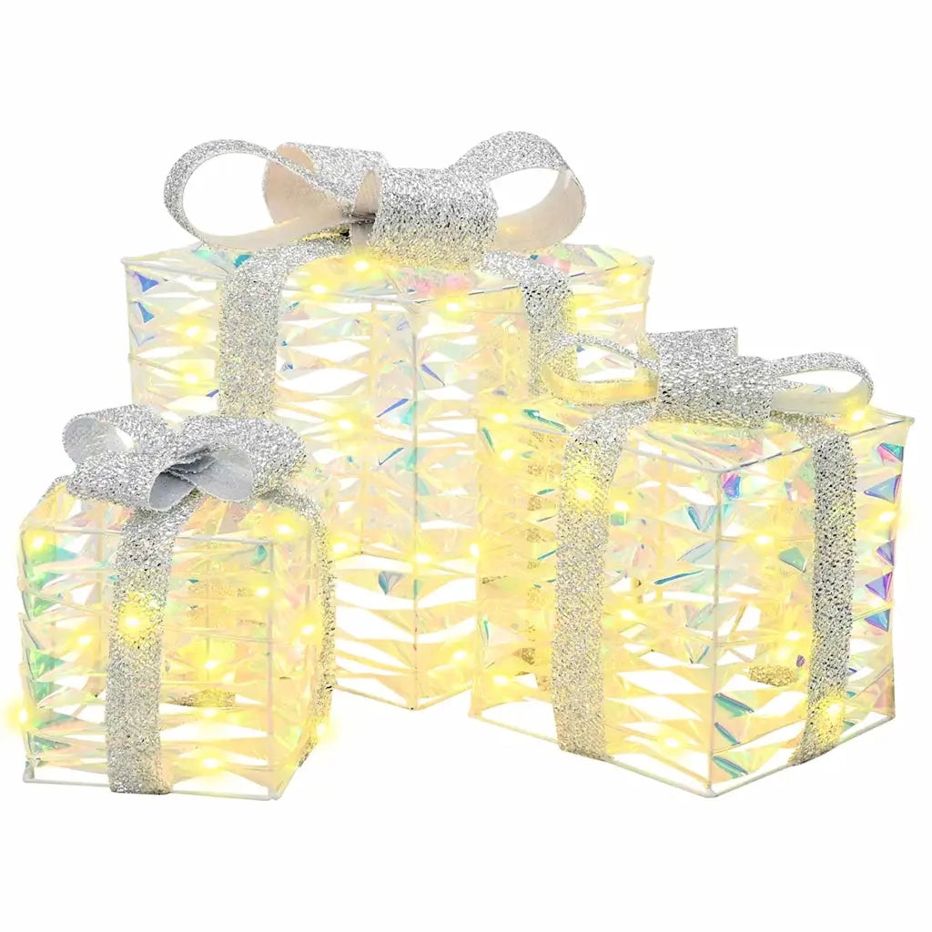 Scatola Regalo 3 pz Bianco caldo 20 x 20 x 20 cm PET CFW3942892