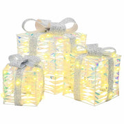 Scatola Regalo 3 pz Bianco caldo 20 x 20 x 20 cm PET CFW3942892