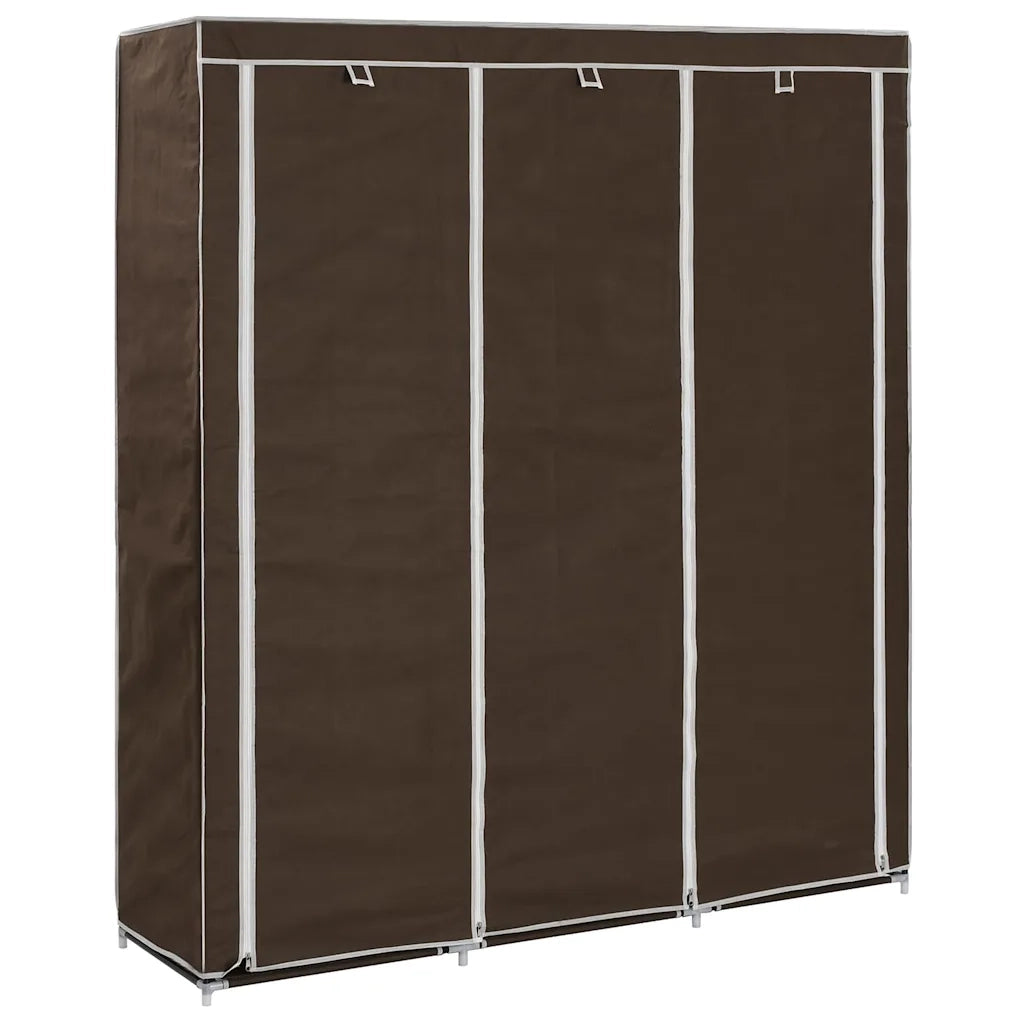 Armadio con Scomparti e Aste Marrone 150x45x175 cm in Tessuto cod mxl 72698