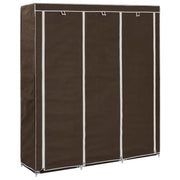 Armadio con Scomparti e Aste Marrone 150x45x175 cm in Tessuto cod mxl 72698