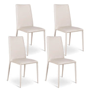 Set 4 Sedie 40x42xH96 cm in Similpelle Cleo Grigio Chiaro