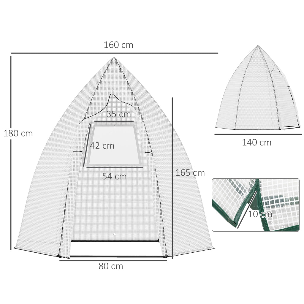 Tunnel Serra Mini per Piante ¨C zephmum ¨C Bianco 160x140x180 cm