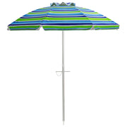 Ombrellone da spiaggia con inclinazione a pulsante, Ombrellone portatile per protezione solare all'aperto Blu e Verde-Ombrelloni