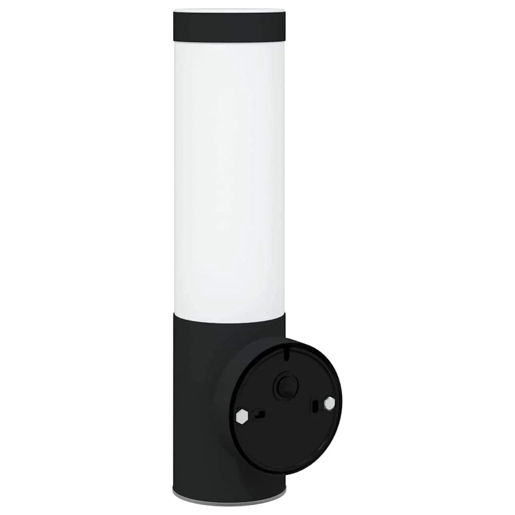Set di 2 moderne applique da giardino impermeabili 12 x 8,5 x 29 cm acciaio inox nero 02_0056488