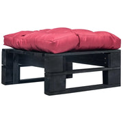 Ottomana Pallet da Giardino con Cuscino Rosso in Legno Nerocod mxl 71284