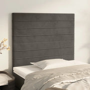 Testiera-Testata Decorativa Grigio Scuro 100x5x118/128 cm Velluto 467644